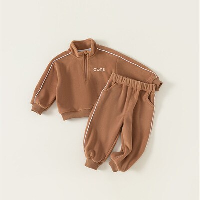 宥宝儿童卫衣套装童装男童秋冬运动两件套摇粒绒衣服QT82029