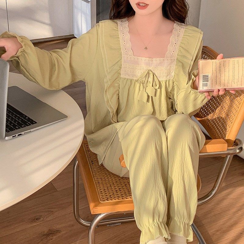 法式宫廷风睡衣女士春夏款公主长袖少女款家居服春季2024新款