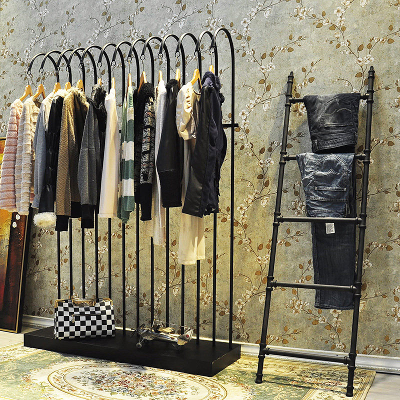 服装展示架童装婚纱货架高档铁艺复古女装L店落地个性服装架挂衣