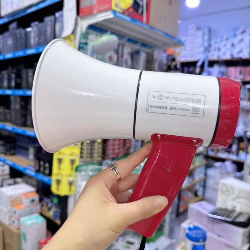 飞亚双锂电喊话器USB充电带U盘功能可地摊超市促销扬声器扩音器