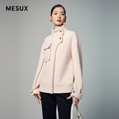 设计绵羊毛夹克式 时尚 大衣女MLWUI402 新品 MESUX米岫冬季