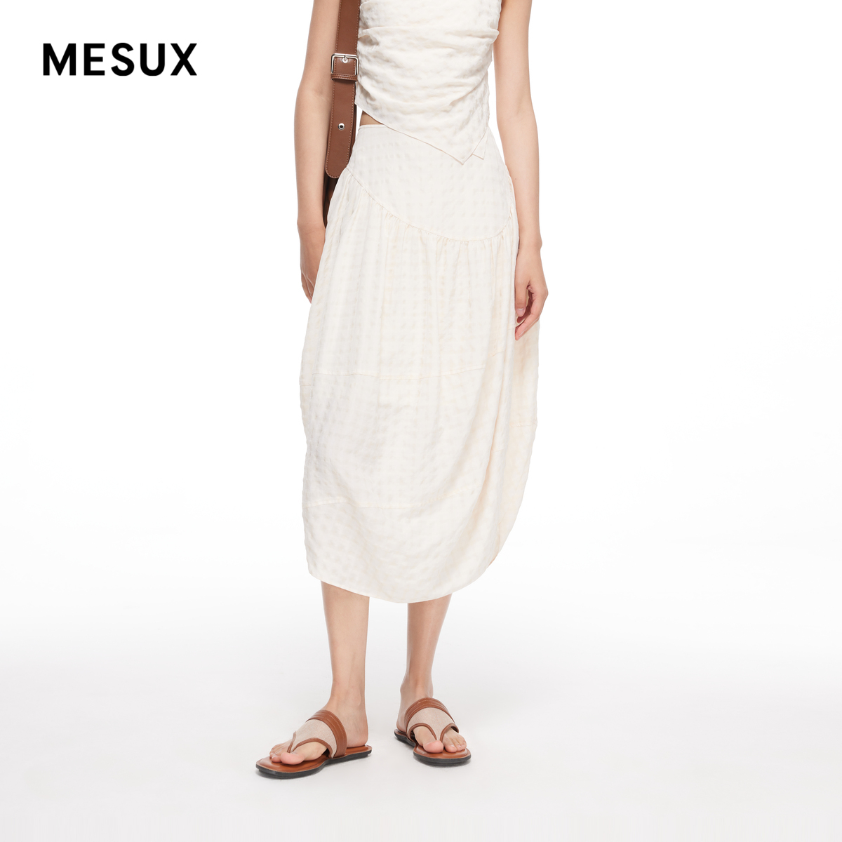 MESUX米岫新品【日本进口面料】设计感空气花苞裙MMMUS413