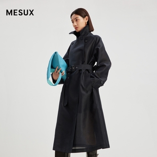 长款 进口面料 宽松翻领风衣MMFUG203 女装 MESUX米岫新品