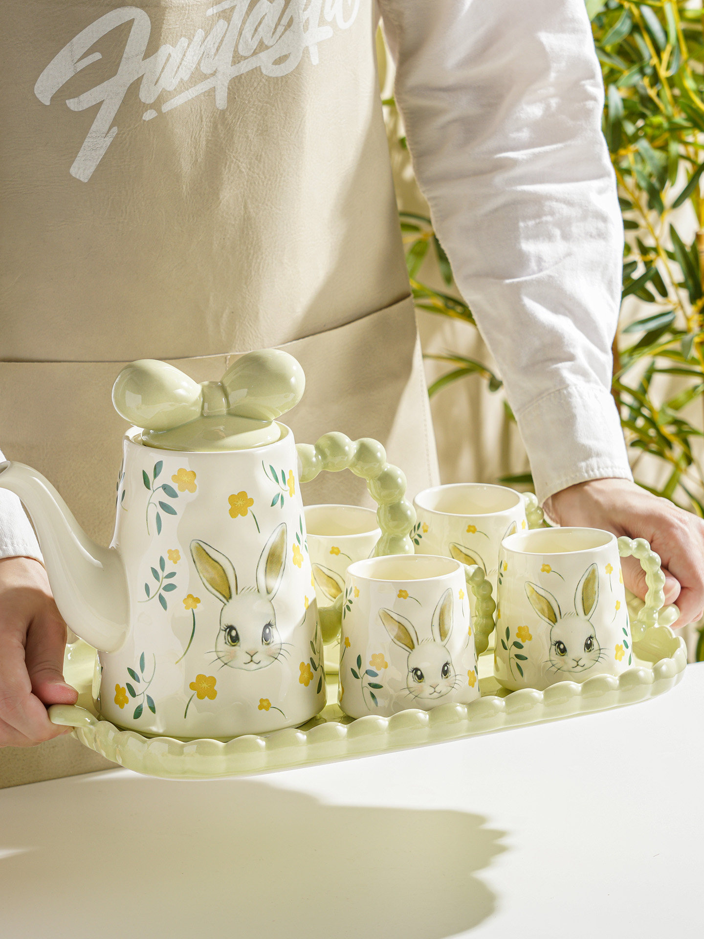 乔迁新居水具套装家用陶瓷茶壶客厅喝水杯杯具高级感新婚礼盒送人