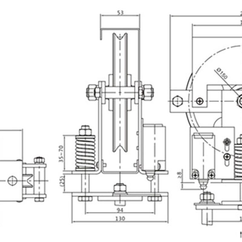 全新 OX-100B奥德普 电梯涨紧装置 底坑弹簧式涨紧轮配件电梯配件