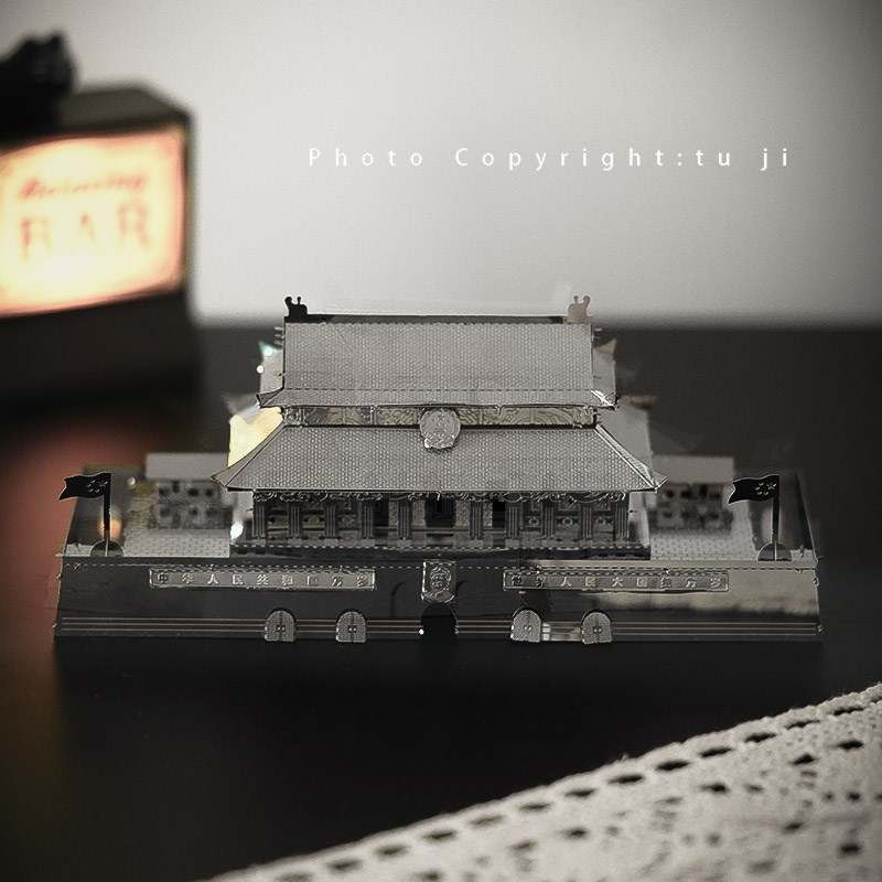 红旗飘起时 是国与家的盛宴天安门3D金属拼图创意立体模型