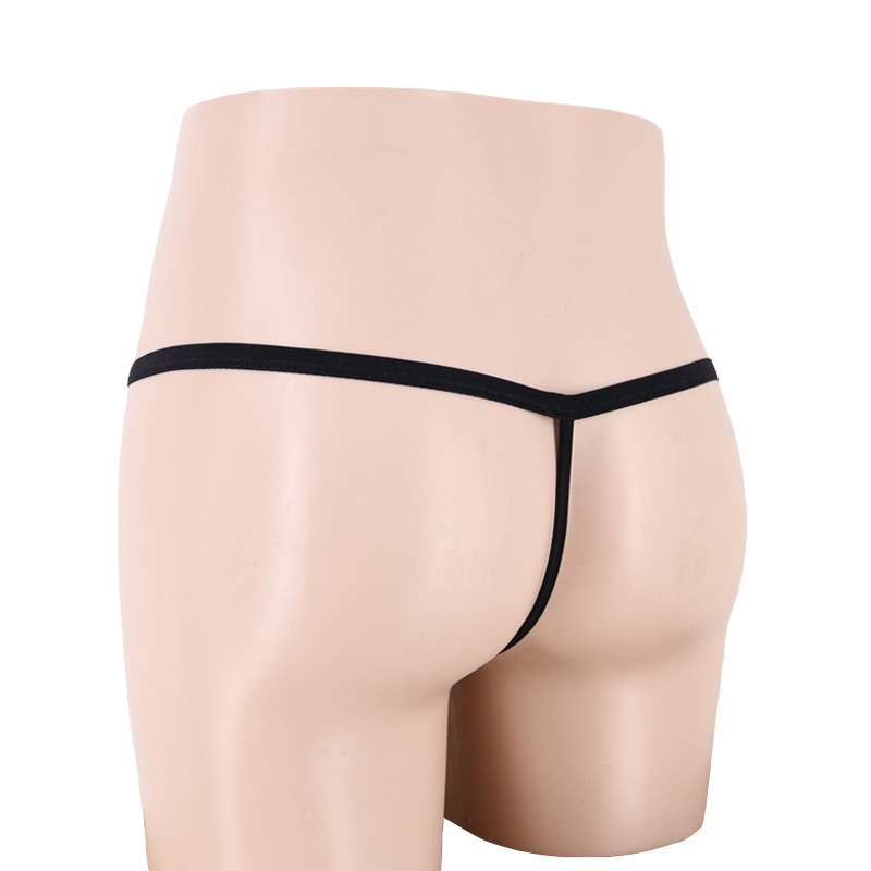 大象内裤男士T裤U凸性感高叉内裤男带套囊袋大象枪蛋分离网纱丁