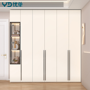 法式 奶油风衣橱主卧大衣柜玻璃门角柜对开门高柜收纳衣帽间定制