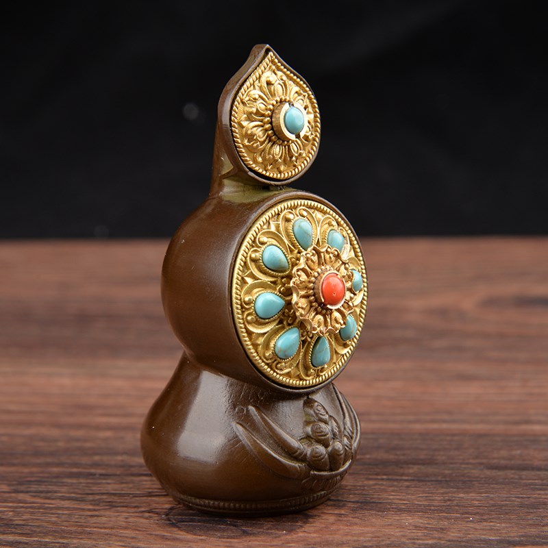 藏传民族用品 慧宝纯铜密宗法器供奉朵玛食子酥油花佛前八供摆件