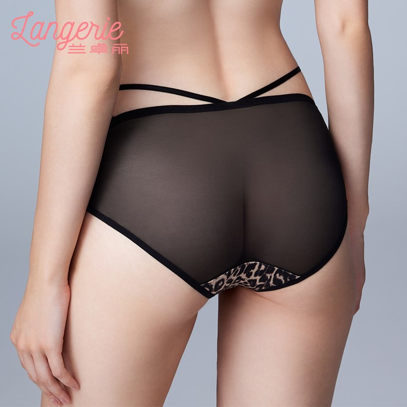 兰卓丽内裤女纯棉底裆中低腰三角裤性感豹纹短裤舒适无痕透气底裤