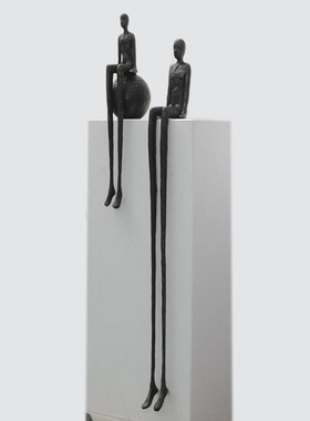 抽象雕塑摆件样板房售楼处酒店前台坐姿长腿人物玄关柜创意艺术品