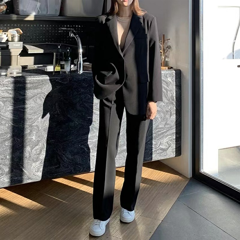 春秋免烫宽松大学生答辩西服教资工作面试职业演讲正装西装套装女