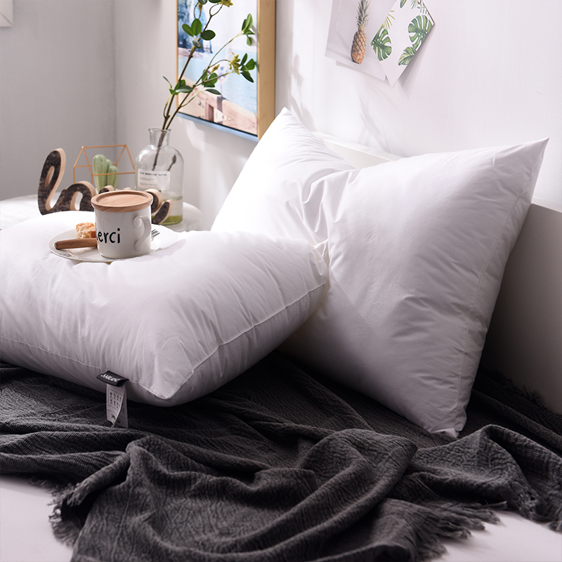 【健康经济】北欧简约枕头全棉防羽布面料枕芯颈椎枕中枕一对拍二