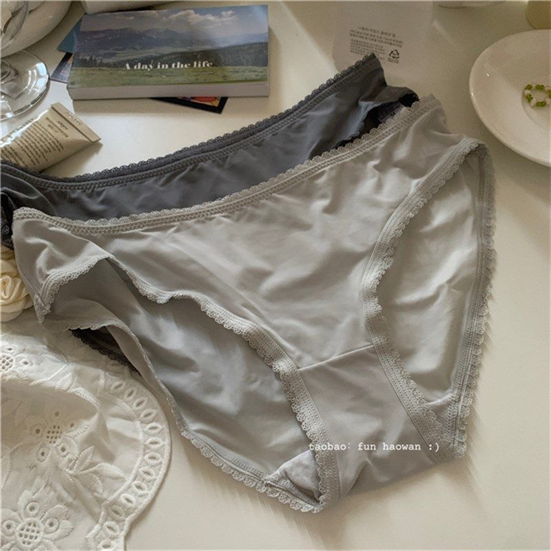 日常片段~基础耐脏黑白灰色系内裤女(夏日~滑滑de牛奶丝)好穿