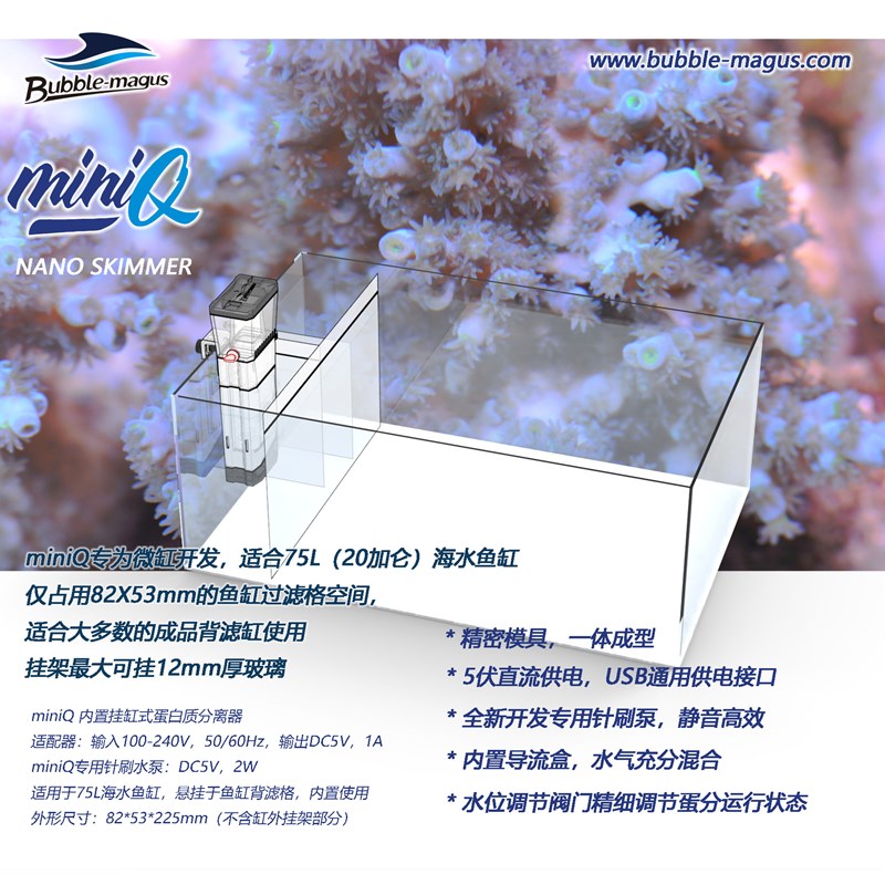 BM鱼缸蛋分miniQ微型小型海缸珊瑚缸内置挂缸过滤器背滤缸蛋分