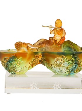 琉璃摆件牧歌牛年新品新年礼物生日礼品个性定制刻字同学聚会纪念