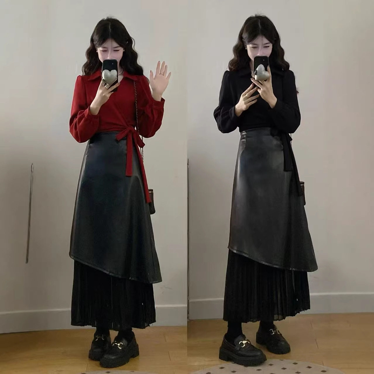 【我们俩】女装大码mm新款气质复古上衣不规则假两件半身裙套装,女装/女士精品,大码套装,淘宝优惠券,粉丝福利购,淘宝优惠卷