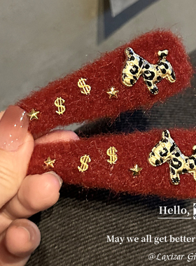 红色新年发夹bb夹边夹本命年发卡2026马年侧边刘海碎发夹秋冬新款