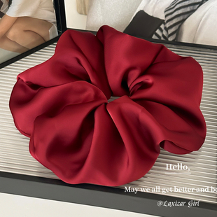 18cm超大号缎面红色新年大肠发圈扎发马尾气质头绳女头花2025新年