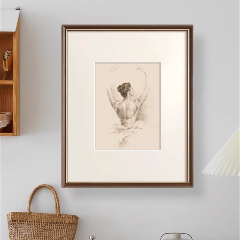 法式复古艺术芭蕾舞素描挂画琴房舞蹈教室壁画餐厅走廊墙面装饰画图片