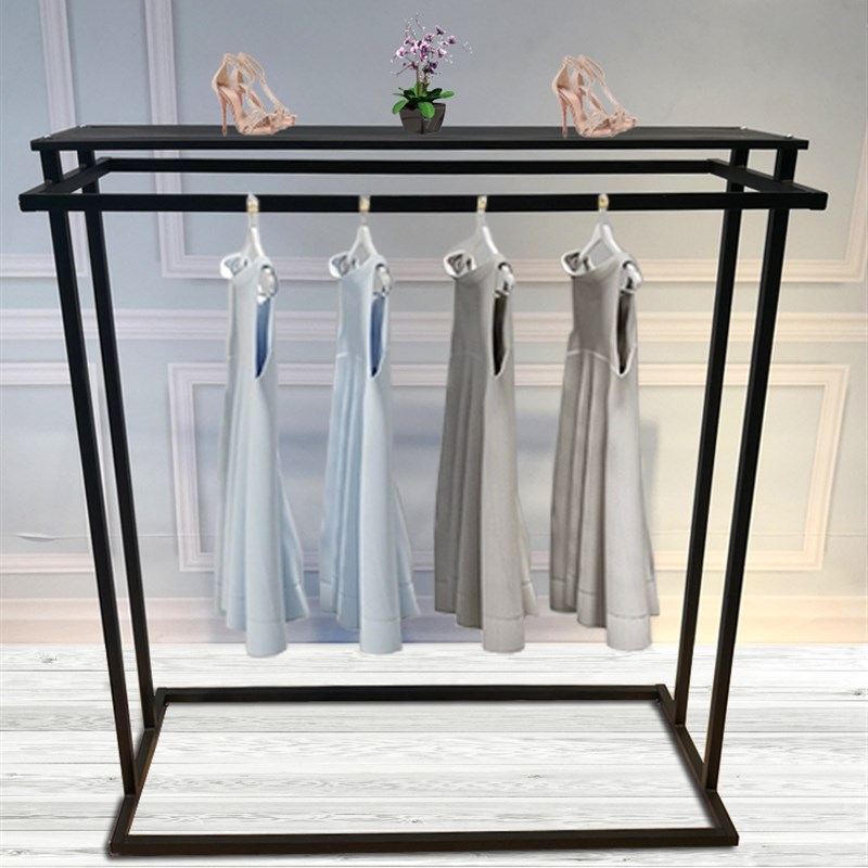 服装店中岛架简约风衣服陈列架落地式双排侧挂架男装女装店挂衣架