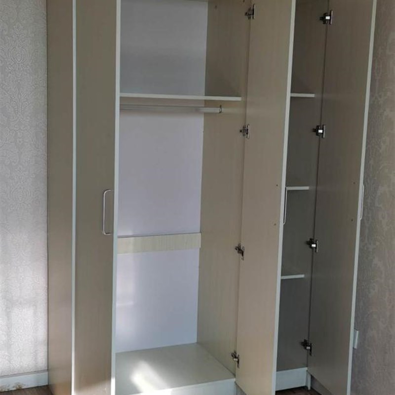 简易三门板式衣柜实木质组合衣柜2门3门4门整体大衣柜儿童衣橱