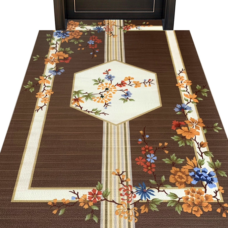 PVC 新中式地垫防水防滑入户进门门垫门厅玄关脚踩垫可擦洗可裁剪
