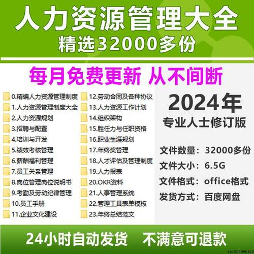 人力资源管理制度大全公司行政系统hr人事资料包人资方案表格文件