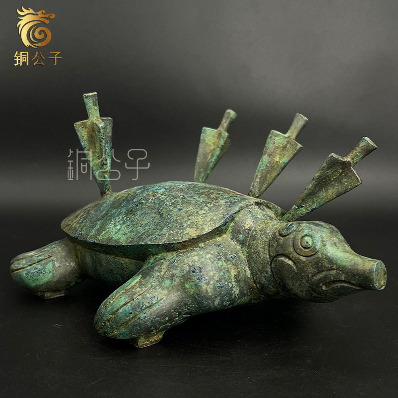 商作册般青铜鼋仿古青铜器工艺品摆件商王射箭乌龟鳖工艺品摆件