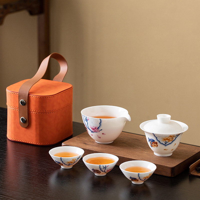 便携式旅行茶具小套装简易户外个人专用功夫泡茶壶茶杯露营快客杯