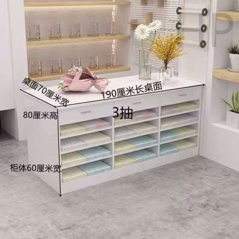 多功能操作台插花展示台包装纸收纳柜鲜花店花架抽屉式工作台桌子