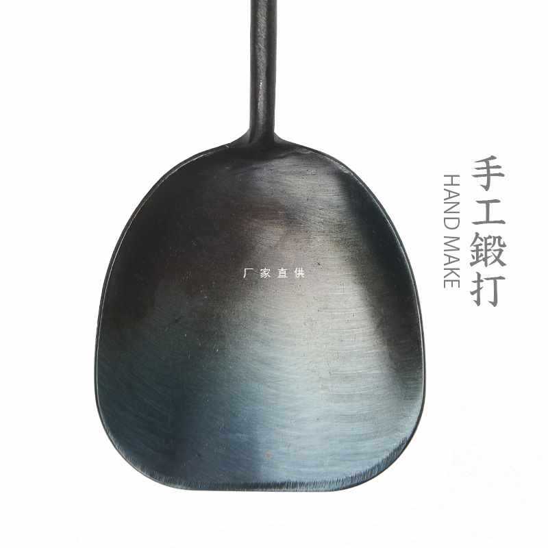 批发章丘手工锻打铁锅大铁勺传统家用厨师锅铲子长柄炒勺长把炒菜
