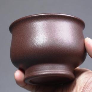 宜兴紫砂茶杯全手工品茗杯原矿老紫泥宰相杯主人杯加厚手工紫砂杯