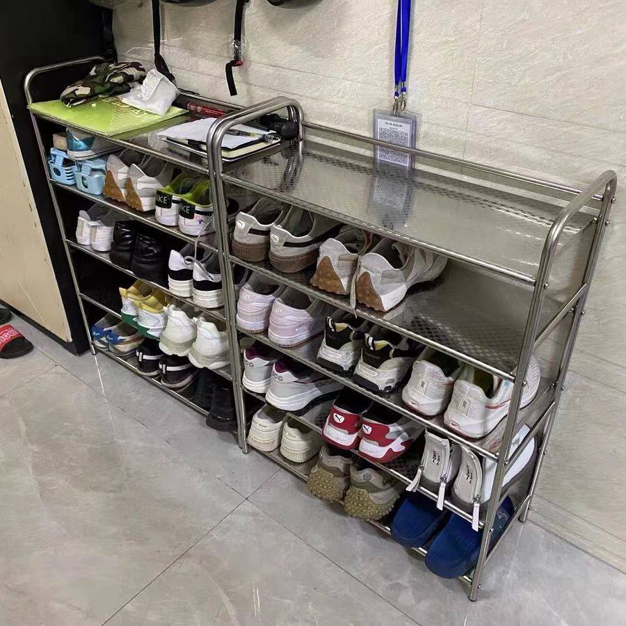 加厚不锈钢鞋架子多层防尘简易宿舍门口室内家用经济加粗型