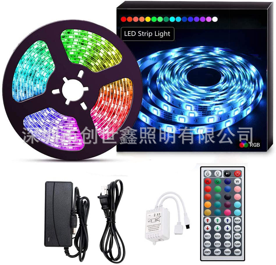 led5050灯带 5米10米滴胶防水RGB彩色软灯条 44键控制器套装