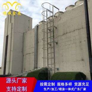 厂家现货不锈钢护笼直爬梯热镀锌钢斜梯作业平台直梯爬梯钢梯护笼