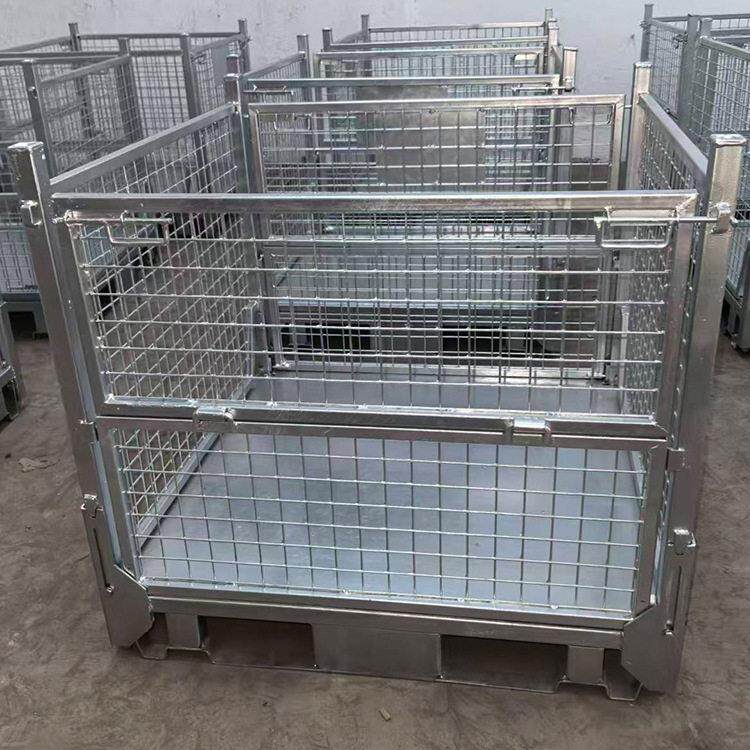 货架周转箱销售全开门仓储笼侧开门折叠网格料箱量大优惠