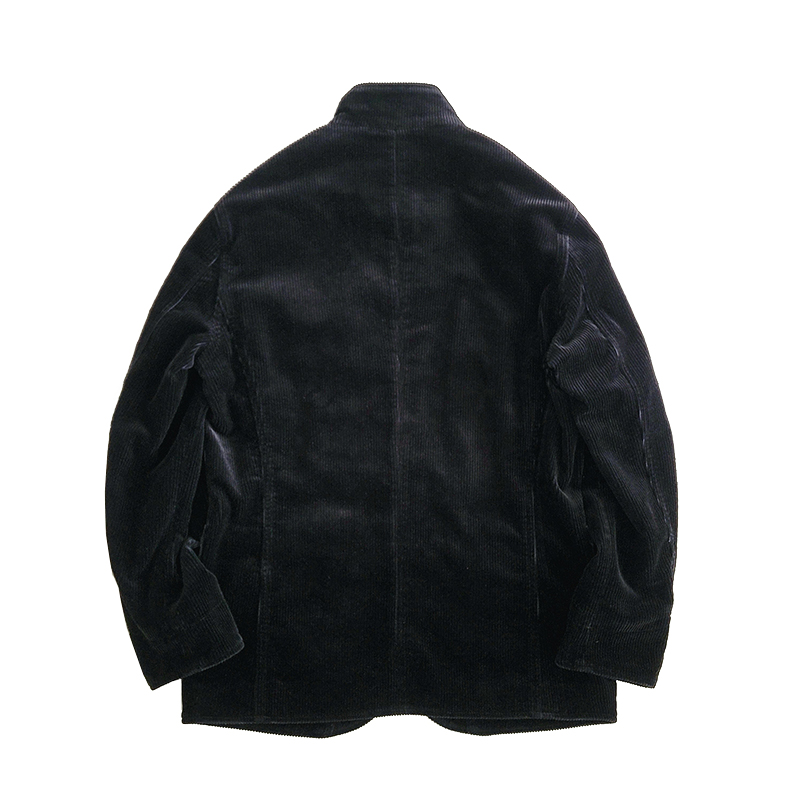 西里布全棉黑色灯芯绒立领西服司闸员咔叽复古工装外套新品非rrl