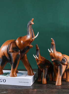 新中式家居摆件样板房装饰品创意实木禅意客厅桌面玄关博古架摆设