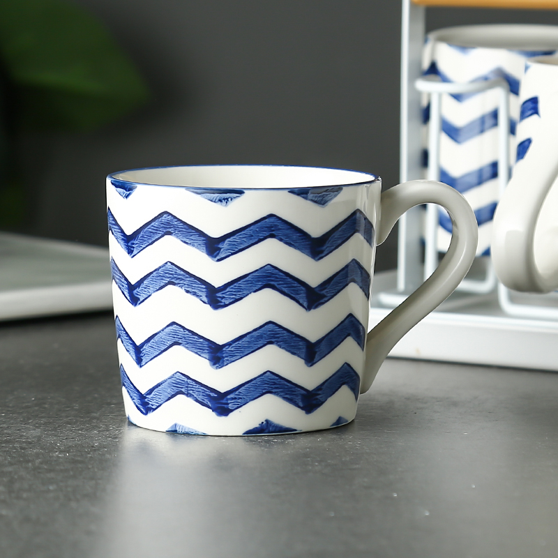 手绘北欧陶瓷马克杯子喝水杯子耐热水杯家用客厅茶杯简约办公室杯