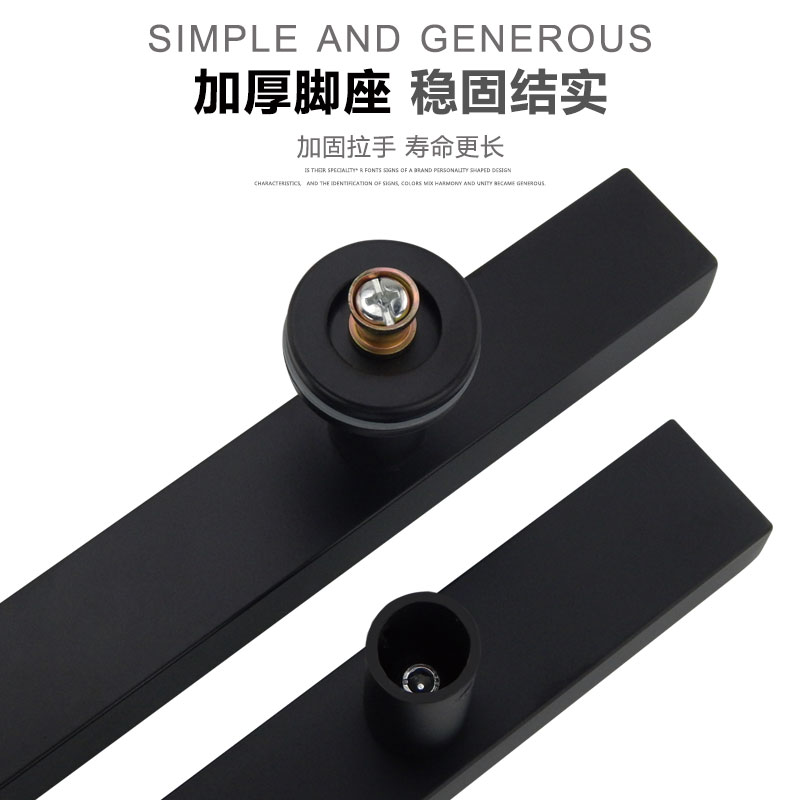 固钛加厚不锈钢玻璃门拉手钛金拉丝木门扶手中式简约大门方形把手