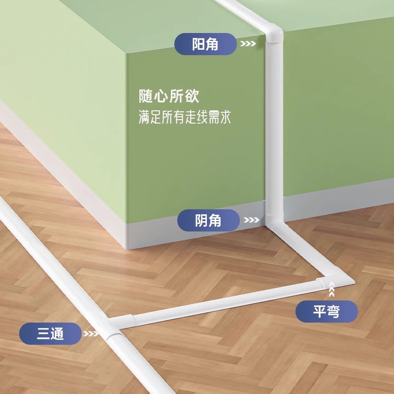 防踩神器pvc墙角电线遮挡条网线走线隐形明装理线槽自粘地面美化