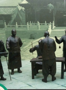 玻璃钢彷铜人物雕塑户外广场铸铜民俗民风人像定制厂家商业街铜雕