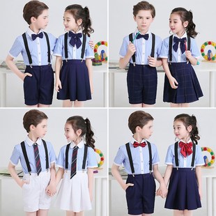 六一儿童节演出服小学生大合唱表演服装学院风男生背带裤夏季套装