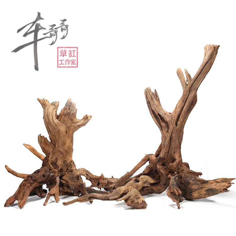 沉木造景鱼缸爬宠专用树桩骨架拱桥紫柚木乌龟晒台水族装饰木头
