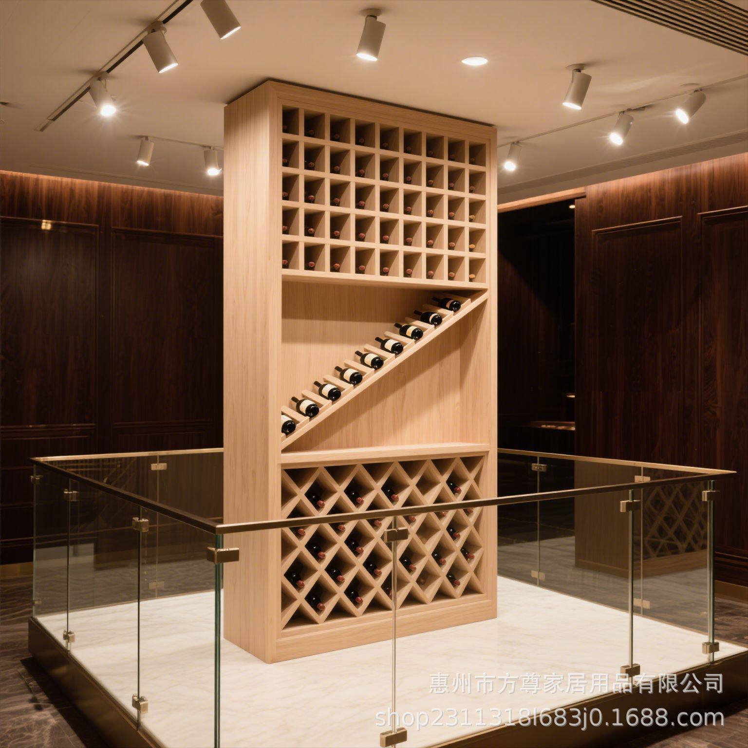 轻奢私人会所酒庄地下室酒窖恒温恒湿酒柜酒吧展示红酒柜厂家定制