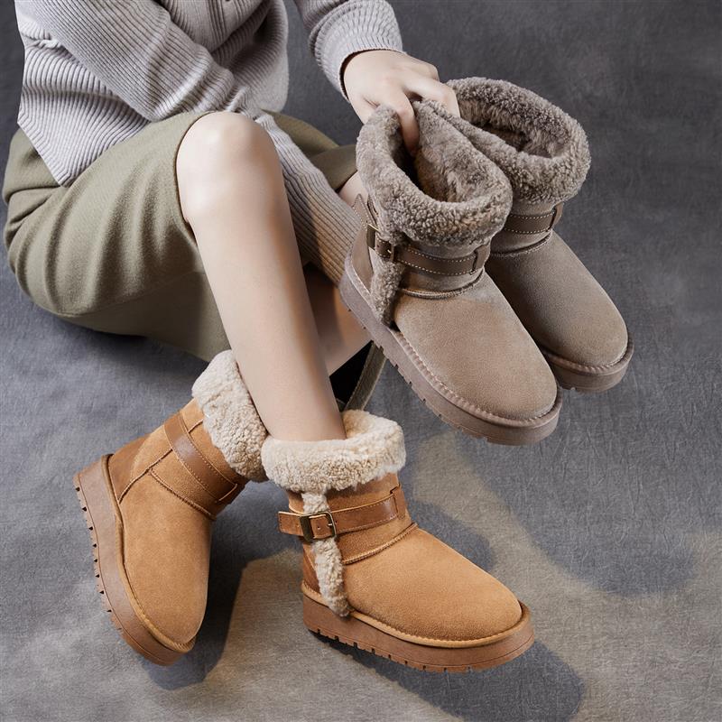 羊羔翻毛口雪地靴女2025新