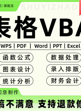 表格vba代做excel帮做定制数据整理函数分析统计制作宏编程序wps