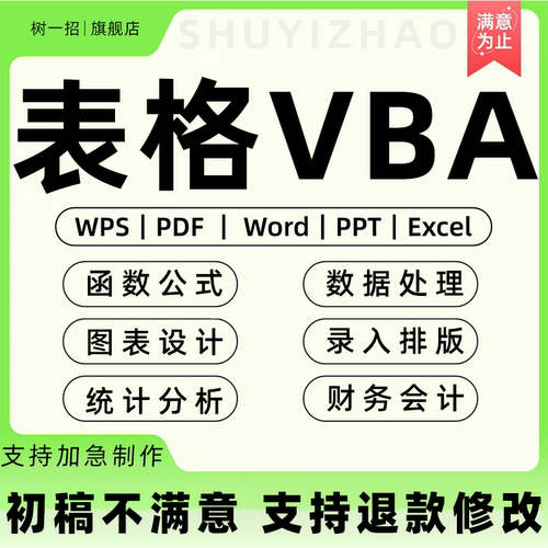 表格vba代做excel帮做定制数据整理函数分析统计制作宏编程序wps