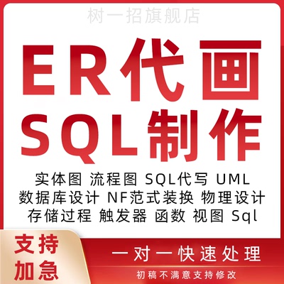 ER图UML建模流程图代画用例时序类图顺序图活动图mysql数据库设计